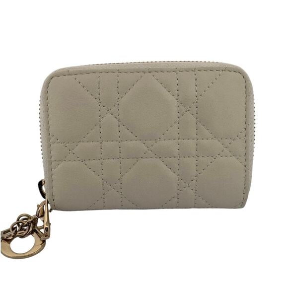 Christian Dior Lady Dior Cannage Lambskin Zip Wallet - Picture 1 of 8